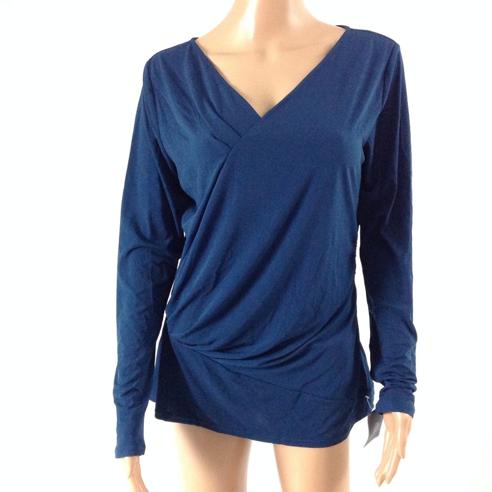 Doncaster Collection Women's Blouse Top Navy Blue